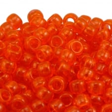 Pony Beads Plastic Barrel 6x8mm - Transparent Orange - 100pk