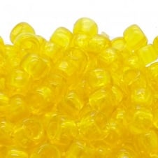 Pony Beads Plastic Barrel 6x8mm - Transparent Yellow - 100pk