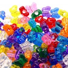Pony Beads Plastic Butterfly 13x10mm - Transparent Mix - 50pcs