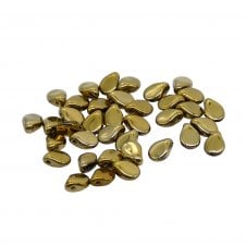 Preciosa Glass Pip Beads 5x7mm - Jet Amber Gold Metallic - 5g (35 beads aprx)