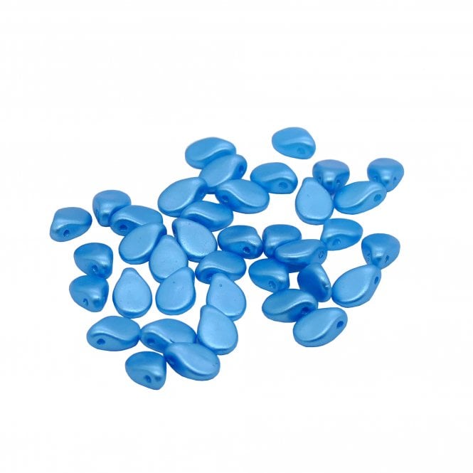  Glass Pip Beads 5x7mm - Pastel Turquoise - 5g (35 beads aprx)