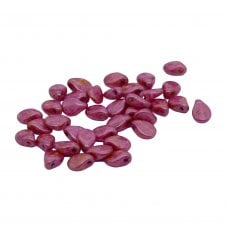 Preciosa Glass Pip Beads 5x7mm - Pink Picasso On White Alabaster - 5g (35 beads aprx)