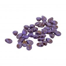 Preciosa Glass Pip Beads 5x7mm - Violet Picasso On White Alabaster - 5g (35 beads aprx)