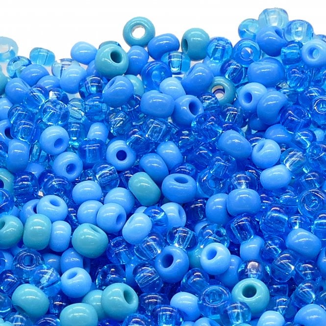  Large Seed Beads - Aqua Mix - 20g