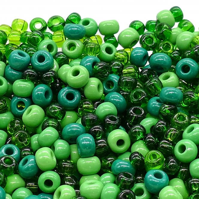  Large Seed Beads - Green Mix - 20g