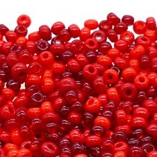 Preciosa Large Seed Beads - Red Mix - 20g