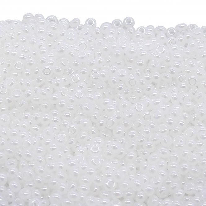  Seed Beads 10/0 - Opaque White Lustre - 20g