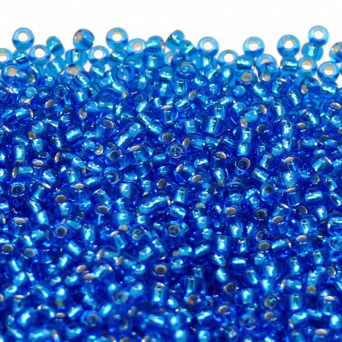  Seed Beads 10/0 - Silver Lined Aqua - 20g