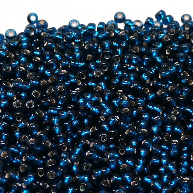  Seed Beads 10/0 - Silver Lined Capri Blue - 20g