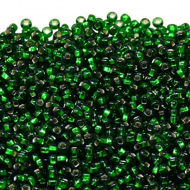  Seed Beads 10/0 - Silver Lined Emerald Green - 20g