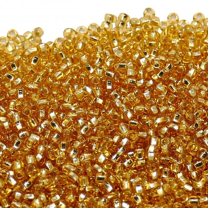  Seed Beads 10/0 - Silver Lined Gold - 20g