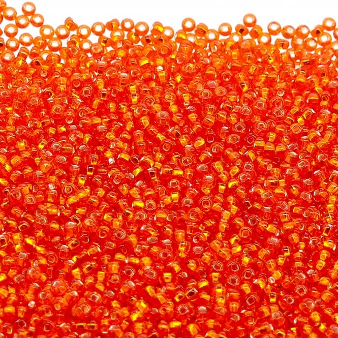  Seed Beads 10/0 - Silver Lined Orange - 20g