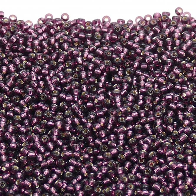  Seed Beads 10/0 - Silver Lined Purple - 20g