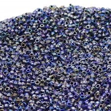 Preciosa Seed Beads 11/0 - Crystal/Black Lined AB - 20g