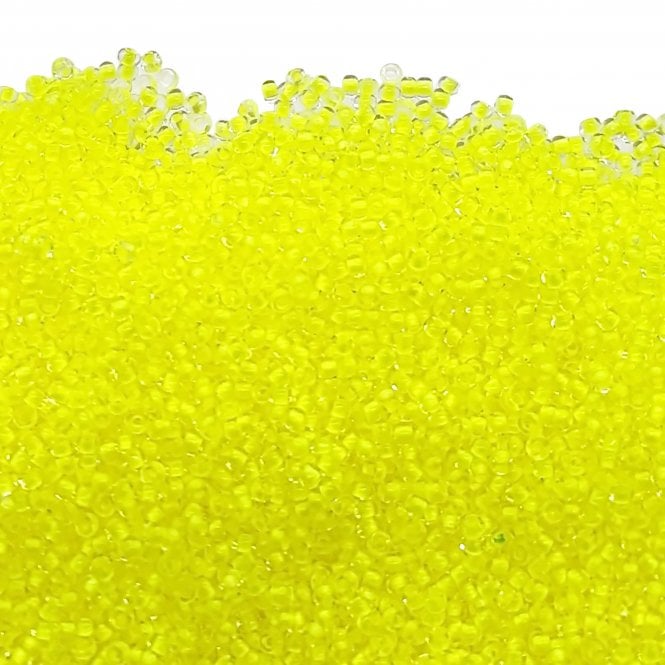  Seed Beads 11/0 - Crystal/Neon Yellow Lined - 20g