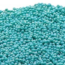 Preciosa Seed Beads 11/0 - Opaque Green Turquoise AB - 20g