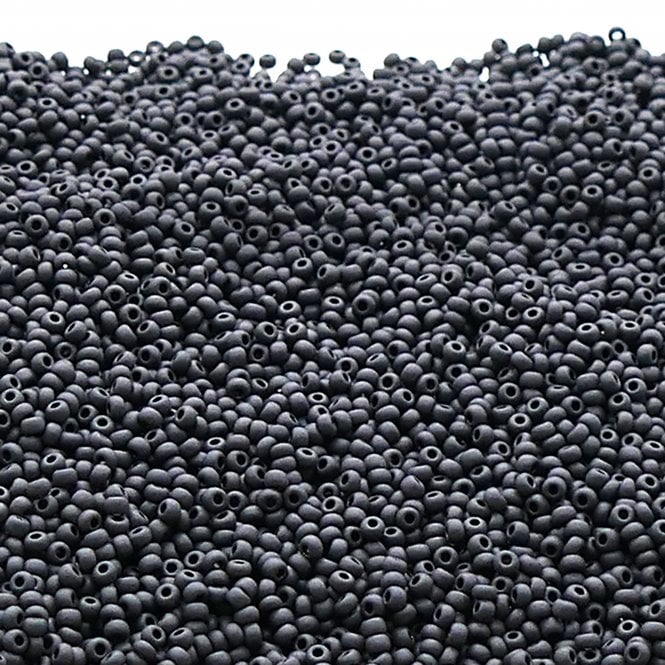  Seed Beads 11/0 - Opaque Jet Matte - 20g