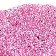 Preciosa Seed Beads 11/0 - Silver Lined Dyed Pink - 20g