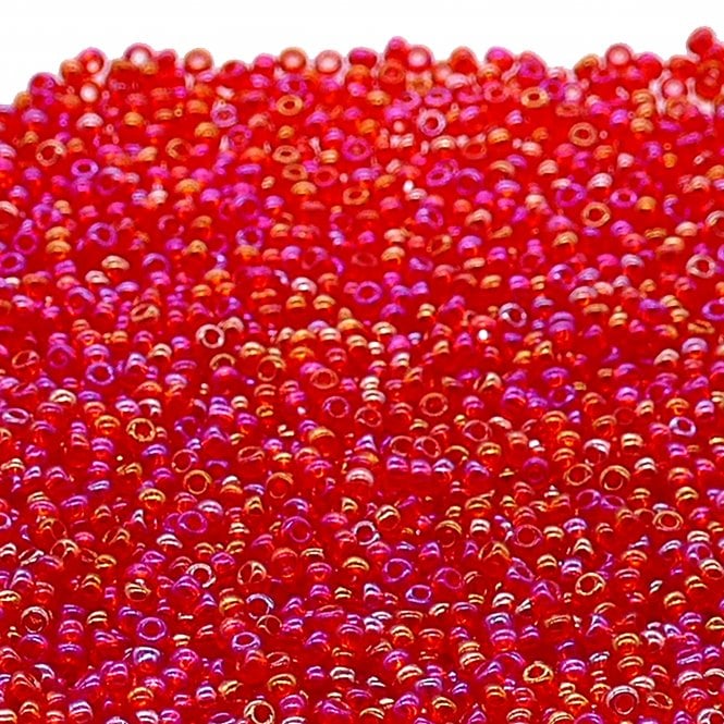  Seed Beads 11/0 - Transparent Light Ruby AB - 20g