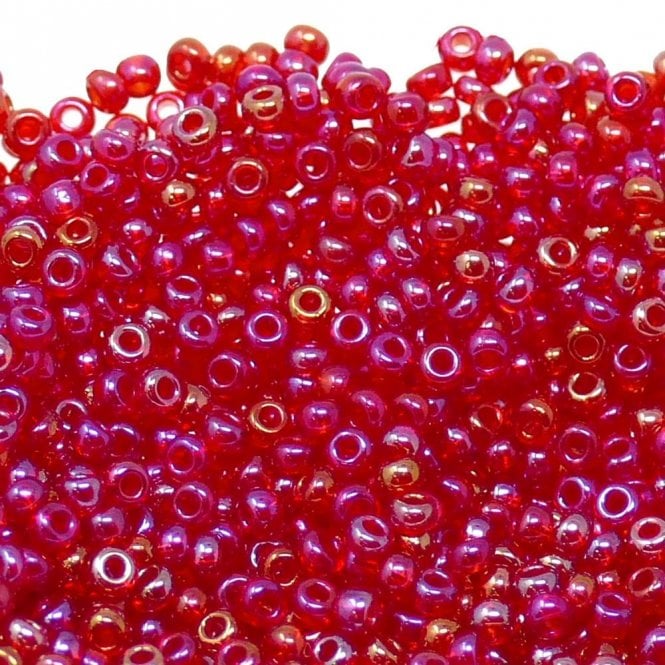  Seed Beads 11/0 - Transparent Ruby AB - 20g