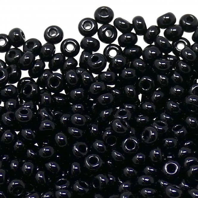  Seed Beads 6/0 - Opaque Black - 20g