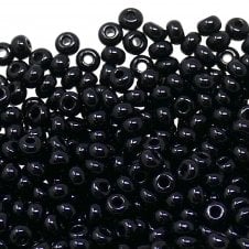 Preciosa Seed Beads 6/0 - Opaque Black - 20g