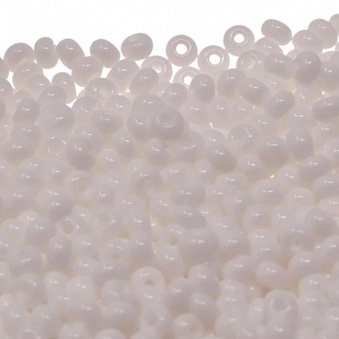  Seed Beads 6/0 - Opaque White - 20g