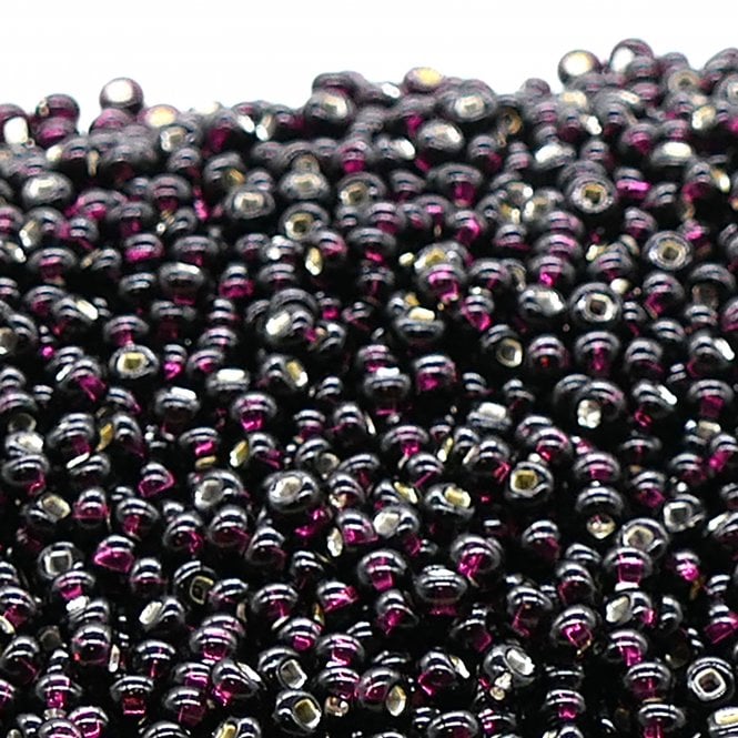  Seed Beads 6/0 - Silver Lined Dark Amethyst - 20g
