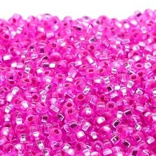 Preciosa Seed Beads 6/0 - Silver Lined Dyed Fuchsia - 20g