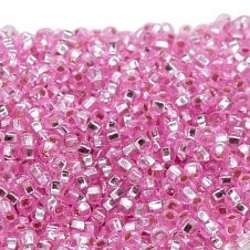 Preciosa Seed Beads 6/0 - Silver Lined Dyed Pink - 20g