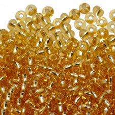Preciosa Seed Beads 6/0 - Silver Lined Gold - 20g