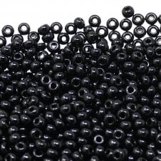 Preciosa Seed Beads 8/0 - Opaque Black - 20g