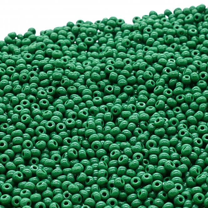  Seed Beads 8/0 - Opaque Forest Green - 20g