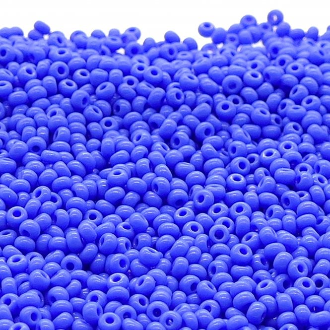  Seed Beads 8/0 - Opaque Light Royal Blue - 20g