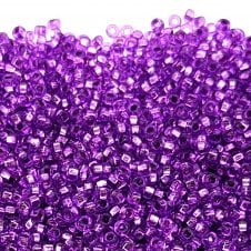 Preciosa Seed Beads 8/0 - Silver Lined Dyed Violet - 20g