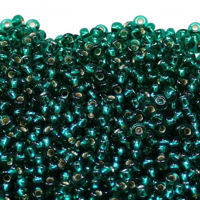  Seed Beads 8/0 - Silver Lined Emerald - 20g