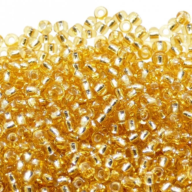 Seed Beads 8/0 - Silver Lined Gold - 20g