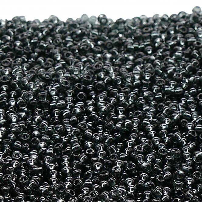  Seed Beads 8/0 - Transparent Black Diamond - 20g