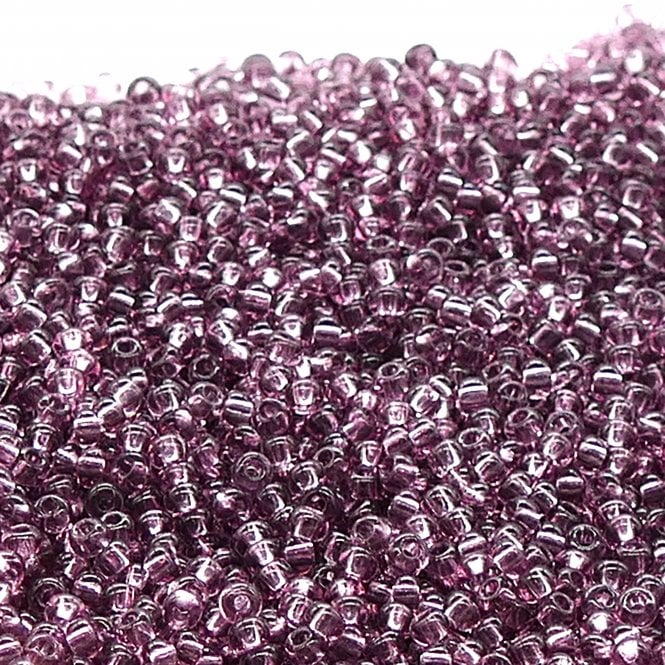  Seed Beads 8/0 - Transparent Light Amethyst - 20g