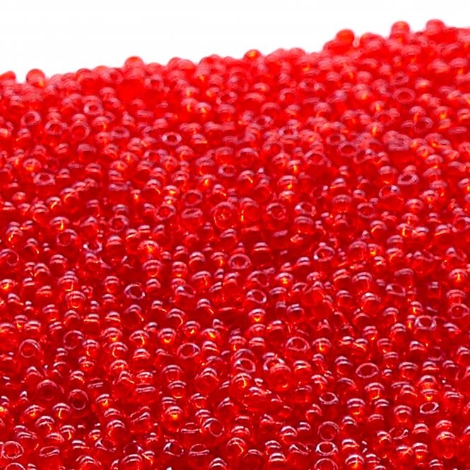  Seed Beads 8/0 - Transparent Light Ruby - 20g