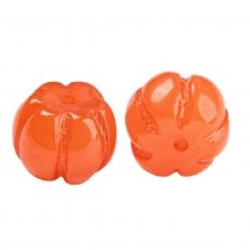 Pumpkin Beads Acrylic 12x10mm - Opaque Orange - 10pcs