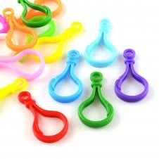 Push-Gate Key/Bag Charm Clasps Acrylic 48x25mm - Multi - 10pcs  