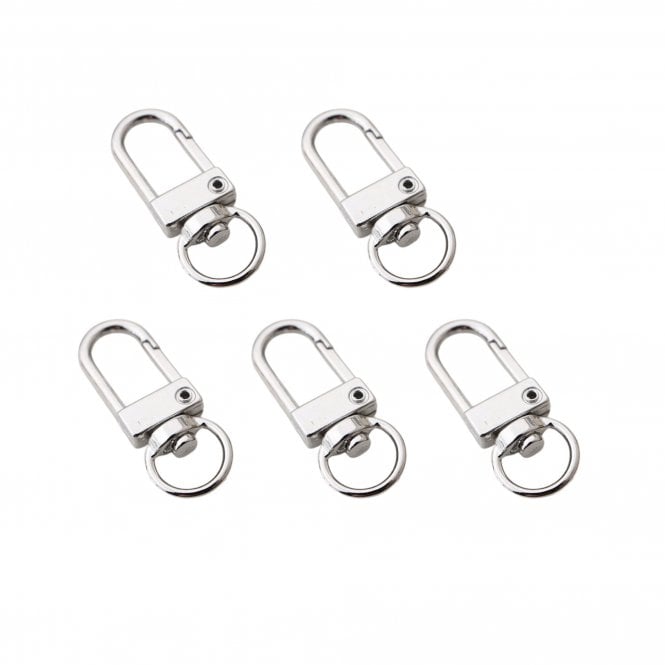 Push-Gate Swivel Clasp 33x12mm - Silver Plated - 5pc