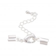 Ready Made Box Closer With Lobster Clasp and Extension Chain 9x4mm - Silver Colour - 1pc