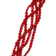 Red Agate Faceted Coins 6x4mm - 1 String (approx 62 beads)