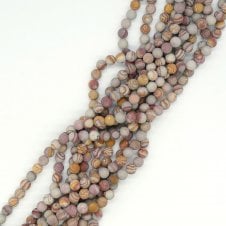 Red Zebra Jasper Round Semi Precious Stones 8mm - 39cm String
