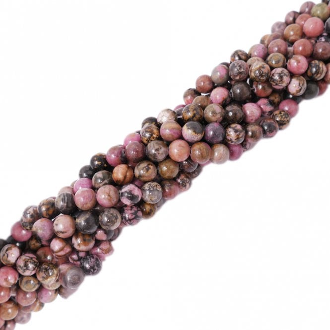 Rhodonite Round Semi Precious Stones 4mm - 39cm String