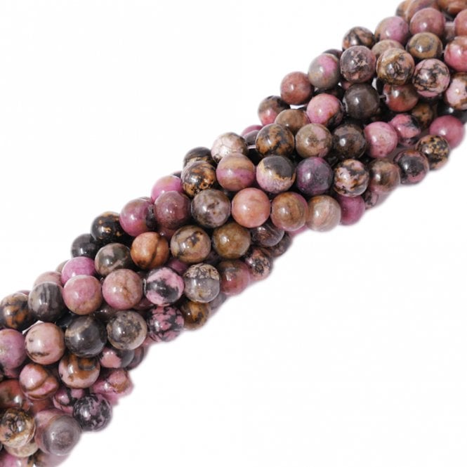 Rhodonite Round Semi Precious Stones 8mm - 39cm String