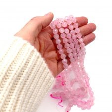Rose Quartz Cut Nuggets Semi Precious Stone Beads 6mm - 39cm String