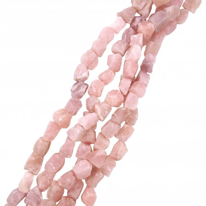 Rose Quartz Nuggets Semi Precious Stone 15x18mm - 39cm String